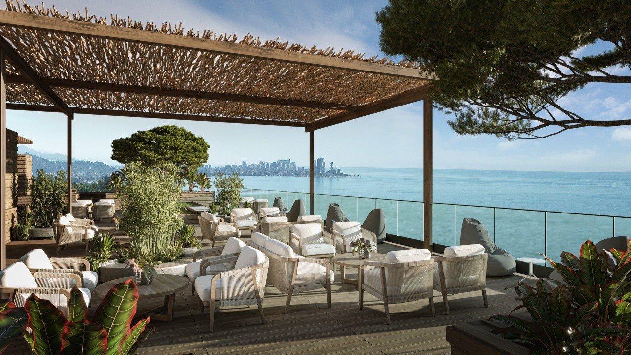 Open-air resident lounge