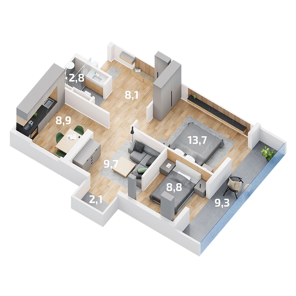 B-79 2 Bedroom